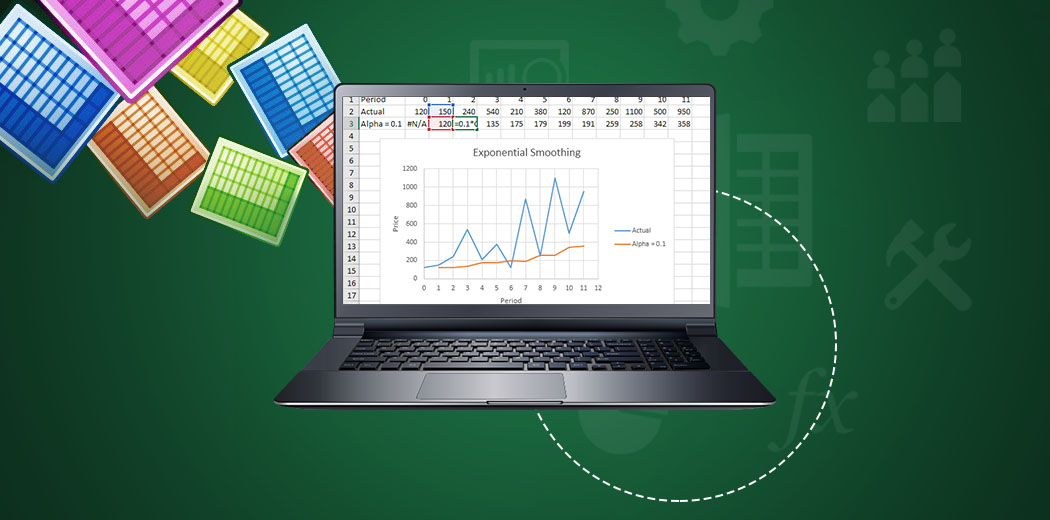 Exponential Smoothing for Time Series Forecasting (in MS Excel)