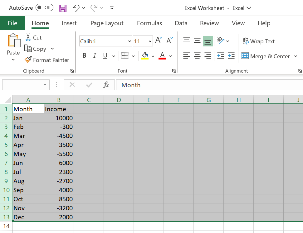 Building the Waterfall Chart