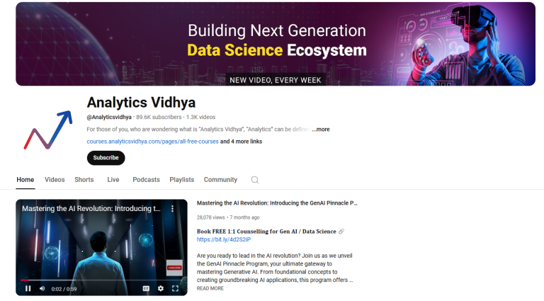 10 Best Data Science Youtube Channels in 2025 - Analytics Vidhya