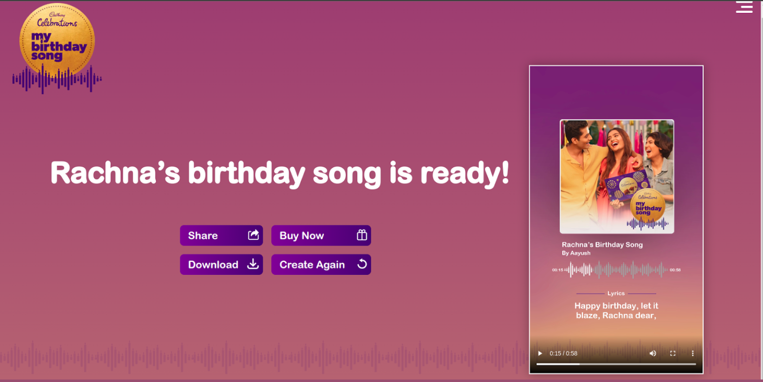 Create Birthday Song Using AI Cadbury My Birthday Song Maker