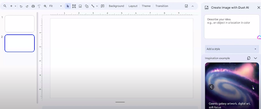 Creating AI Images using Duet AI in Google Slides