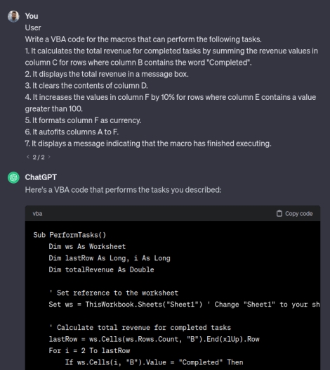 chatgpt for excel