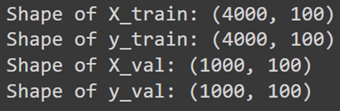 splitting data into training and validation sets