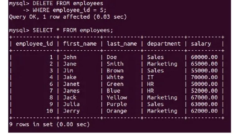 SQL DELETE Statement