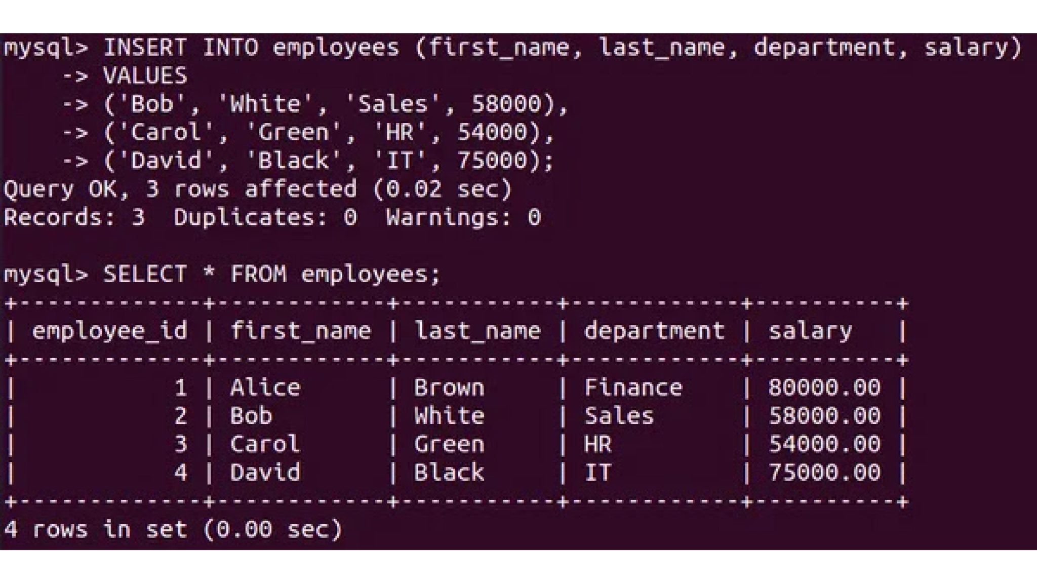 SQL Insert Statement