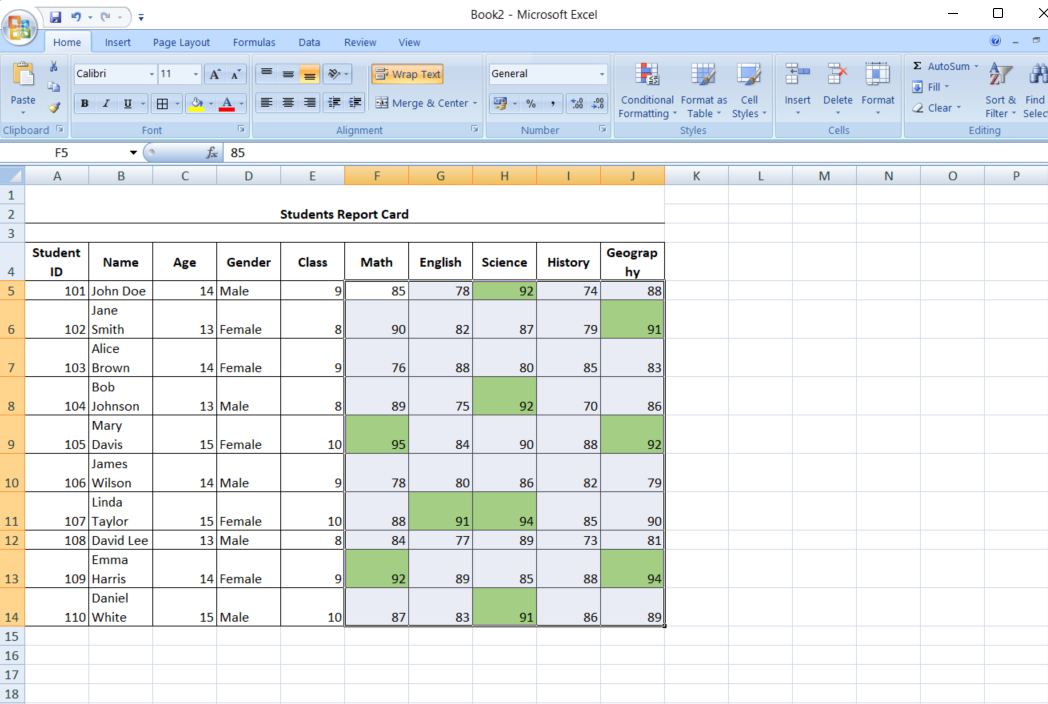 Using formulas for custom formatting