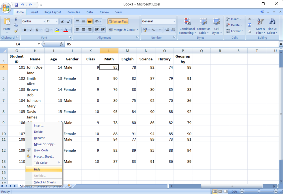 Protecting the Worksheet