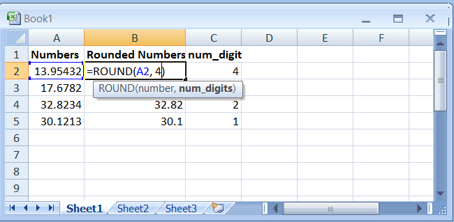 ROUND Function in Excel