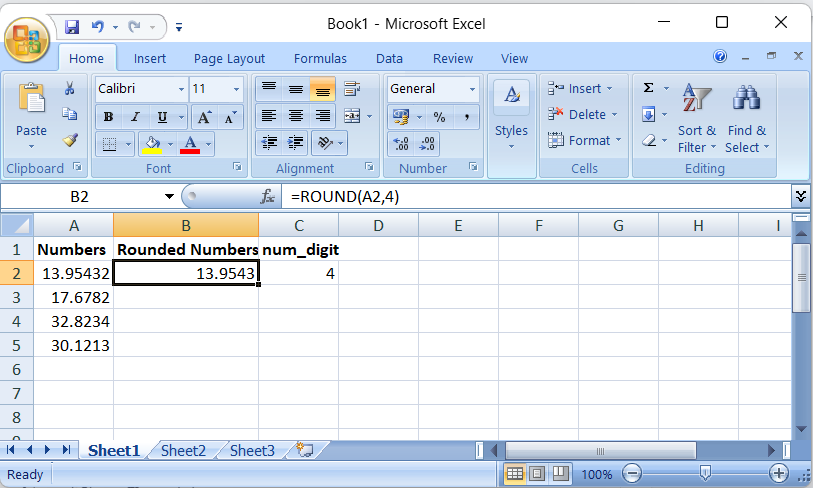 ROUND Function in Excel