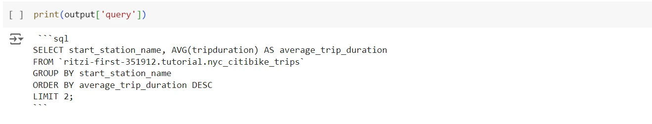 Output of Refined SQL Chain