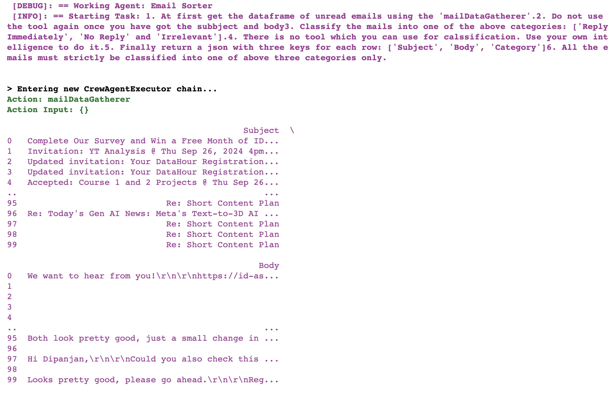 Python Code for Sorting and Labelling Emails Using crewAI