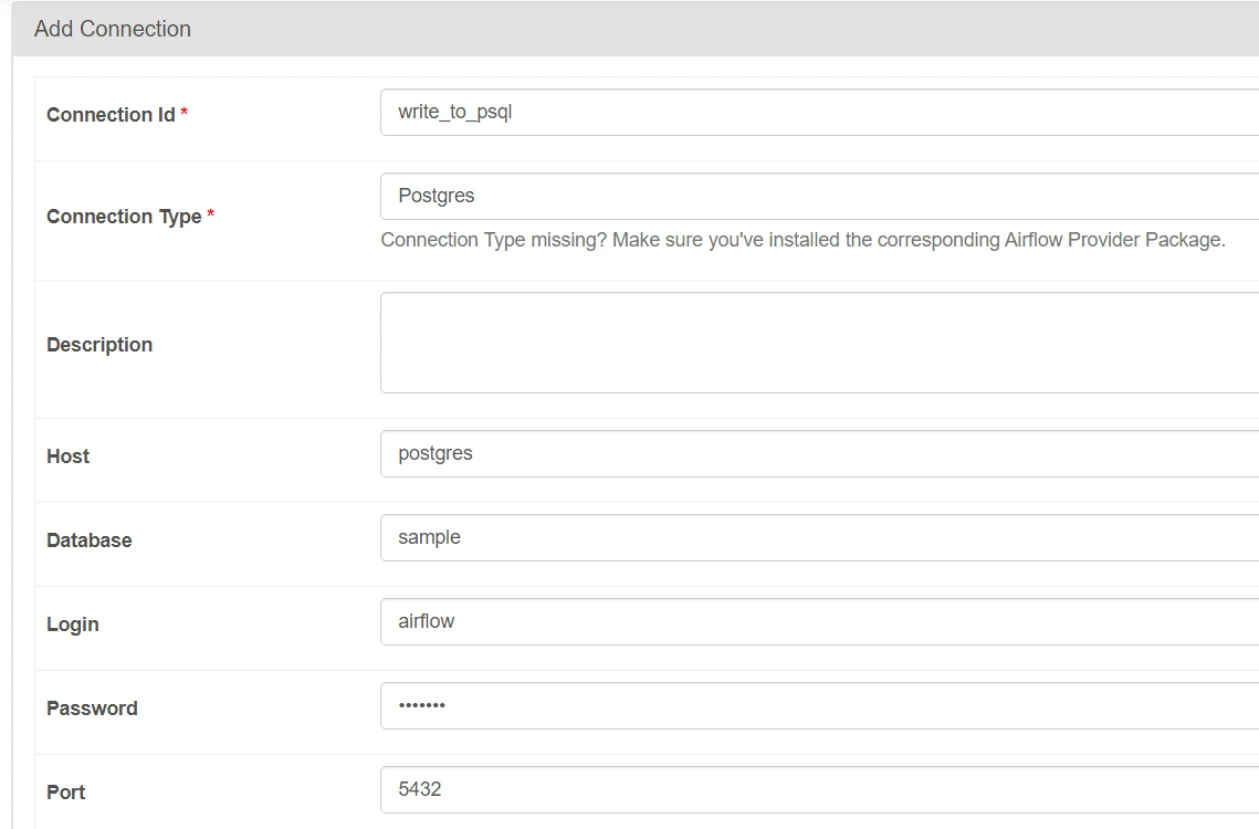 Configuring Postgres Connection