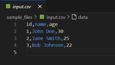 input.csv: CSV to PostgreSQL