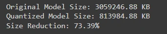 Comparing Size of Original Vs Quantized Model