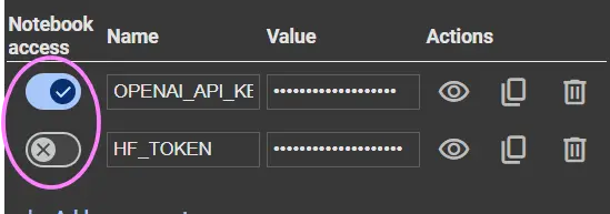 Grant Notebook Access:  API Keys in Google Colab