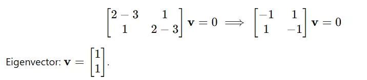 eigenvectors for each 