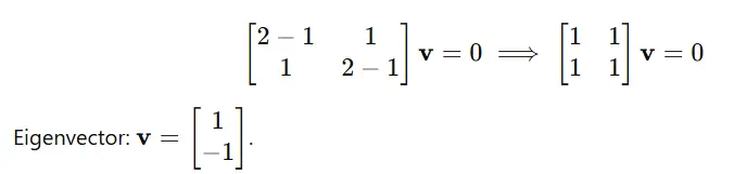 eigenvectors for each 