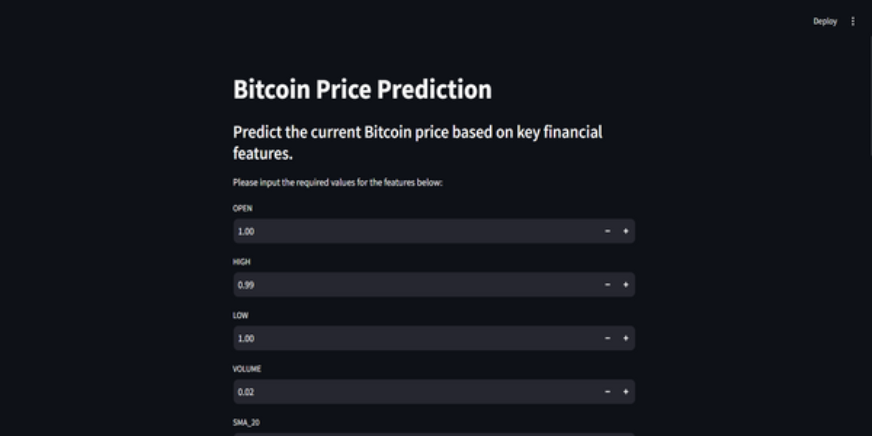 Predicting Bitcoin Price Prediction | Streamlit App