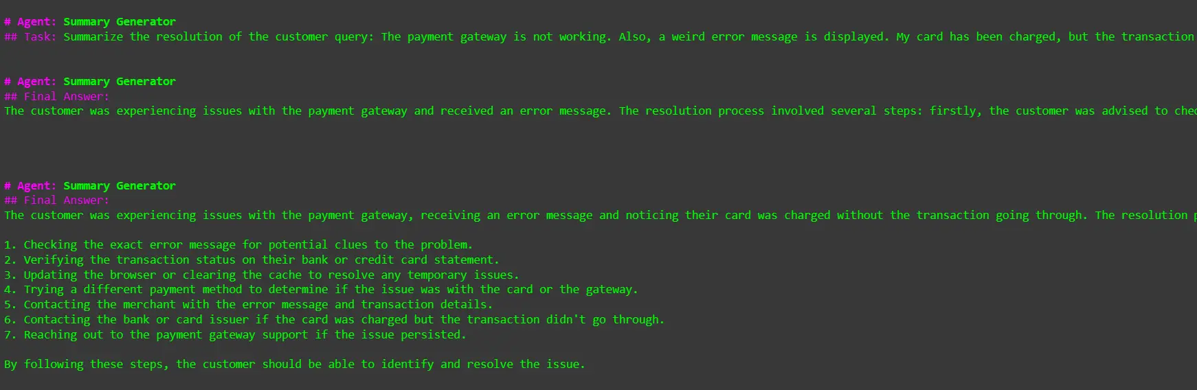 output: Concurrent Query Resolution System