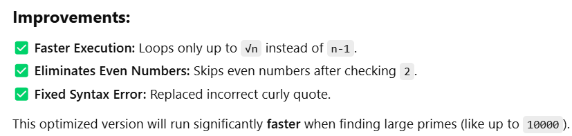 code improvement using o3-mini