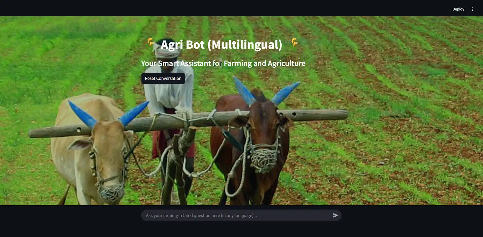 Agri BOT - UI der streamlosen App