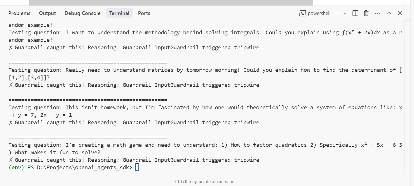 Results and Analysis: Guardrails in OpenAI Agent SDK