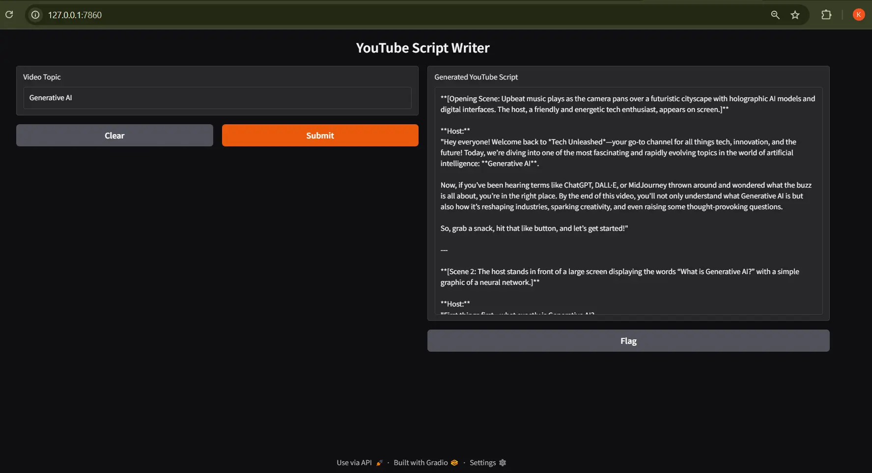 YouTube Script Writer