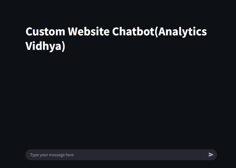 Custom Website Chatbot Output