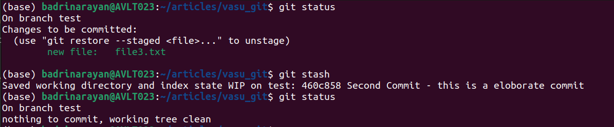 git stash