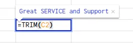 TRIM function in Excel
