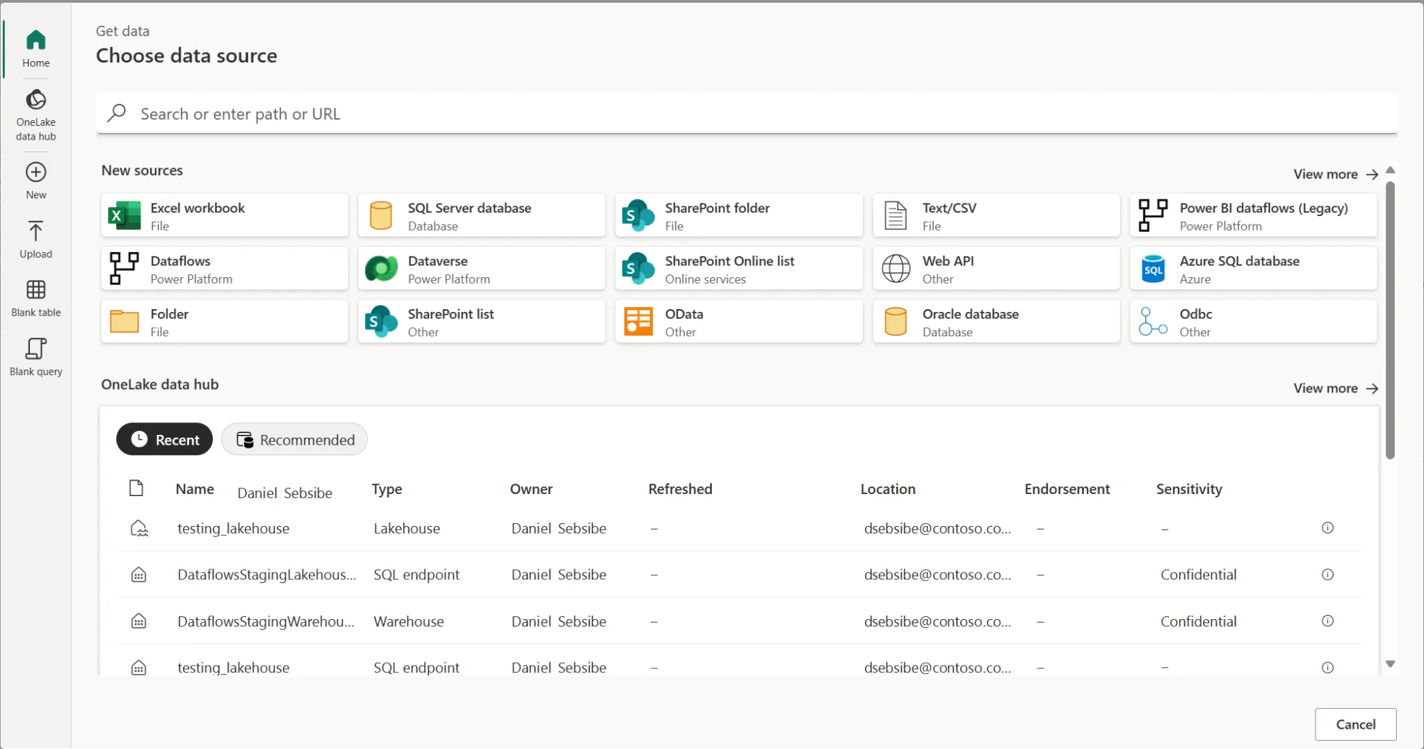 Power Query data sources