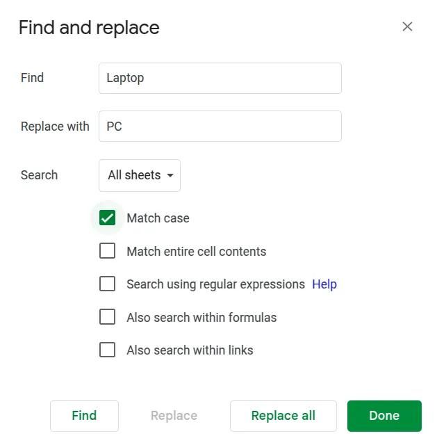 Find and Replace in Excel Sheets