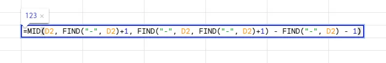 MID FIND formula