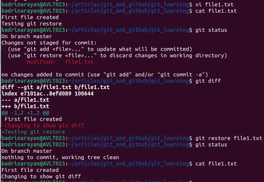 Git restore