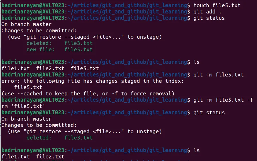 git rm