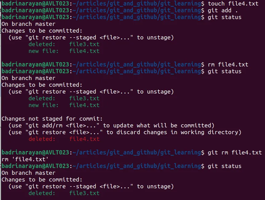 git rm
