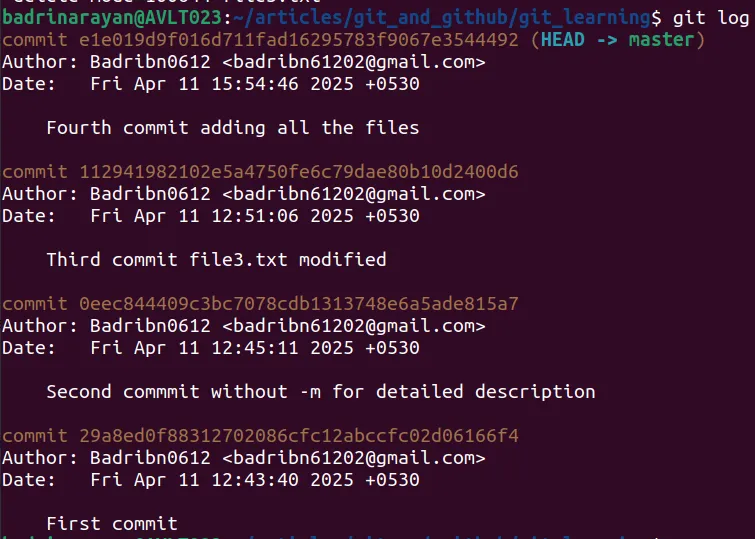 Git log