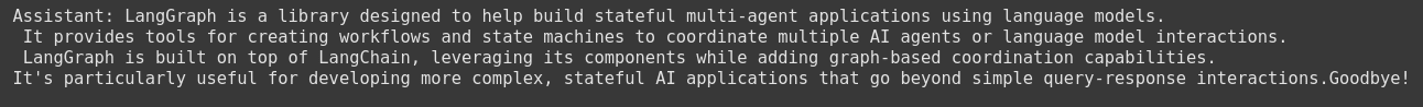 Chatbot output