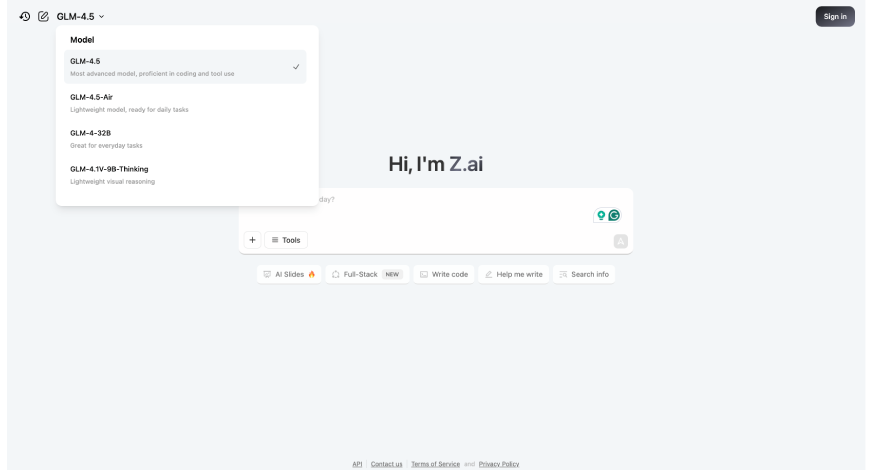 GLM 4.5 and GLM 4.5 Air now live on Z.ai