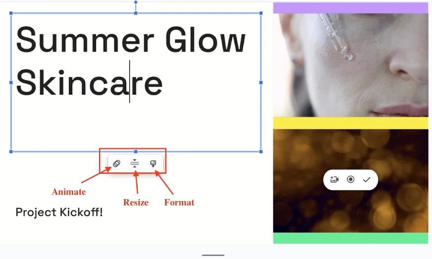 Editing the text | Google Vids