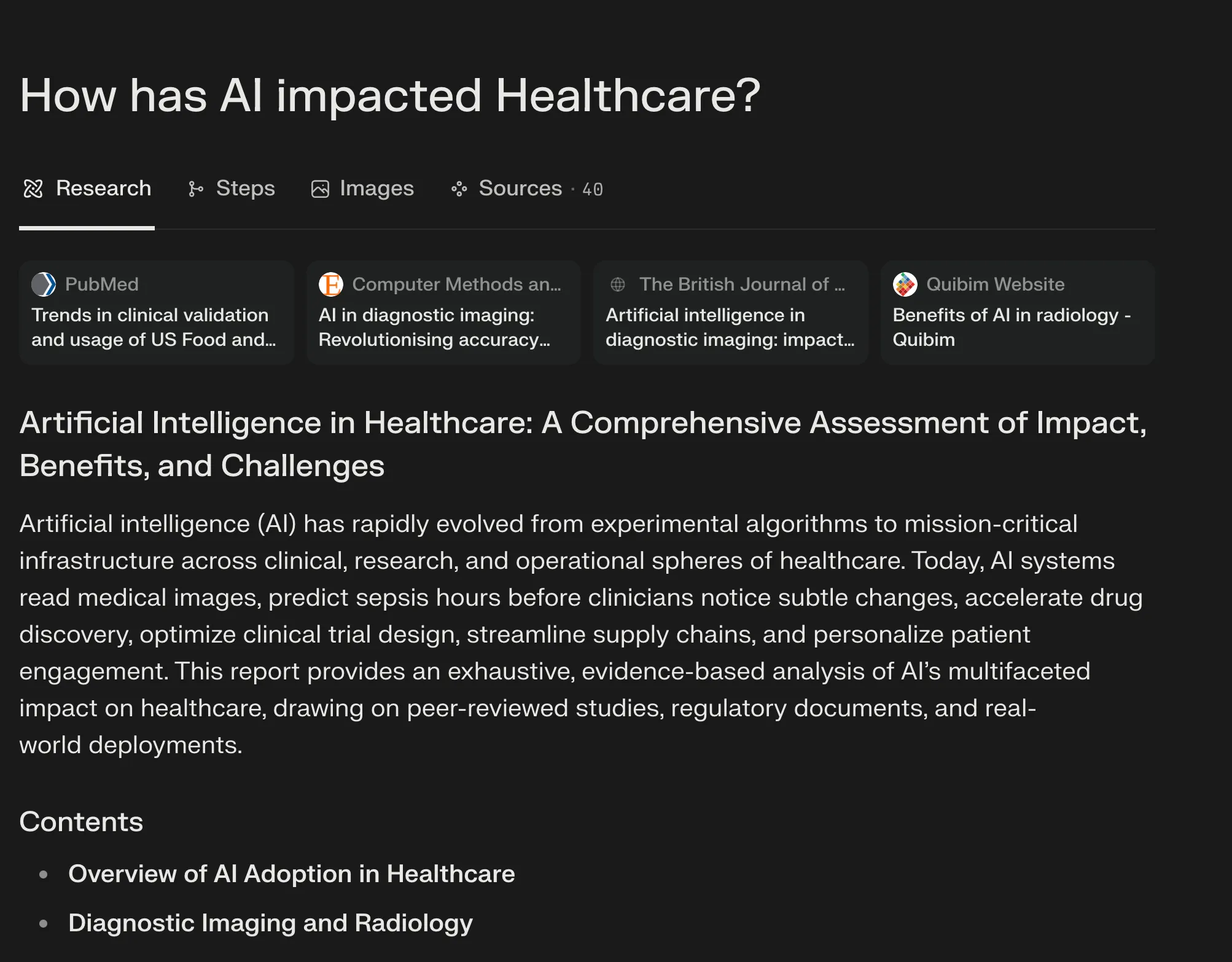 Analysis of impact of AI in Healthcare