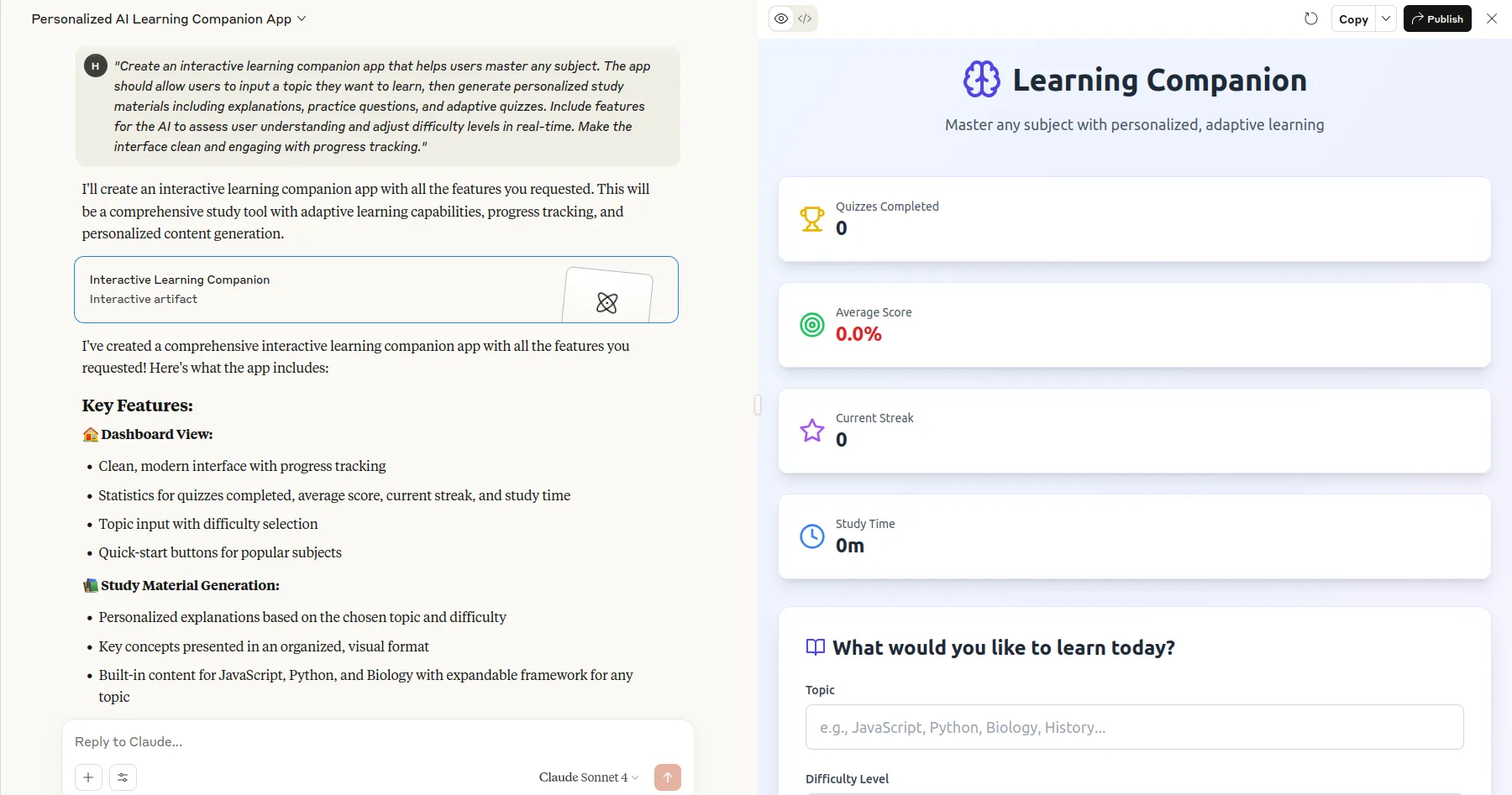 Learning Companion App