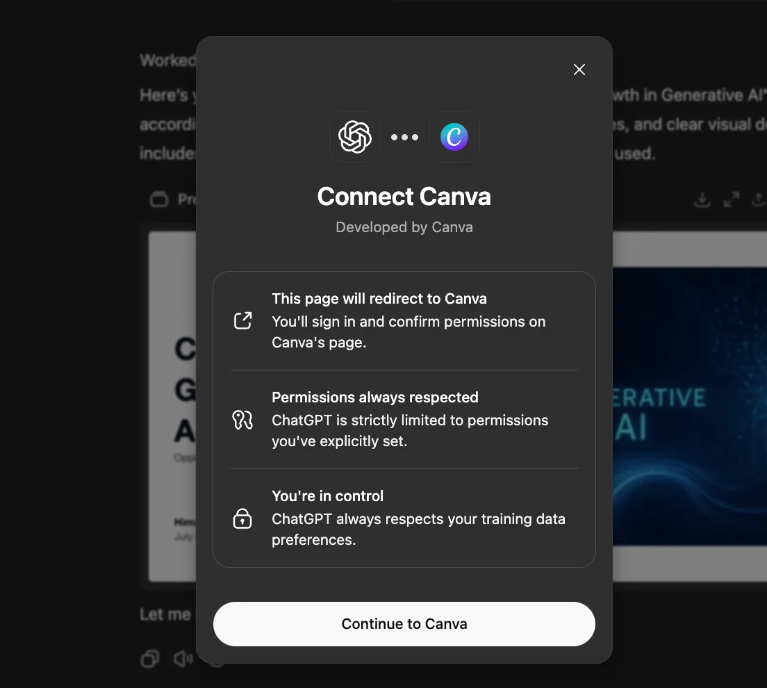 Connecting to Canva