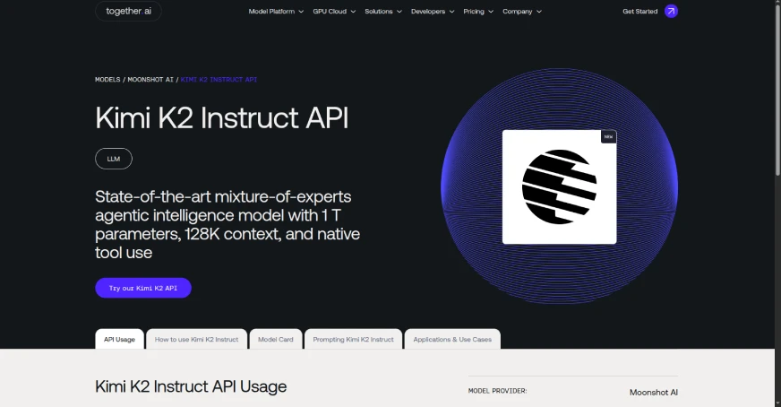 Kimi K2 Instruct API