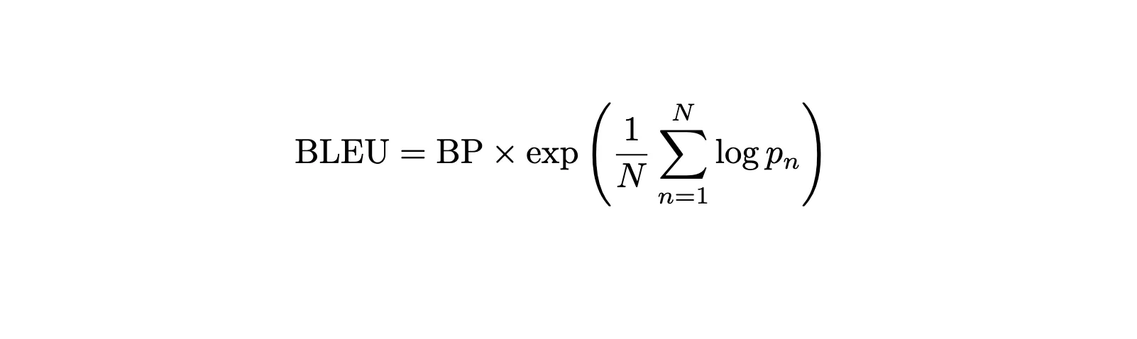 BLEU formula