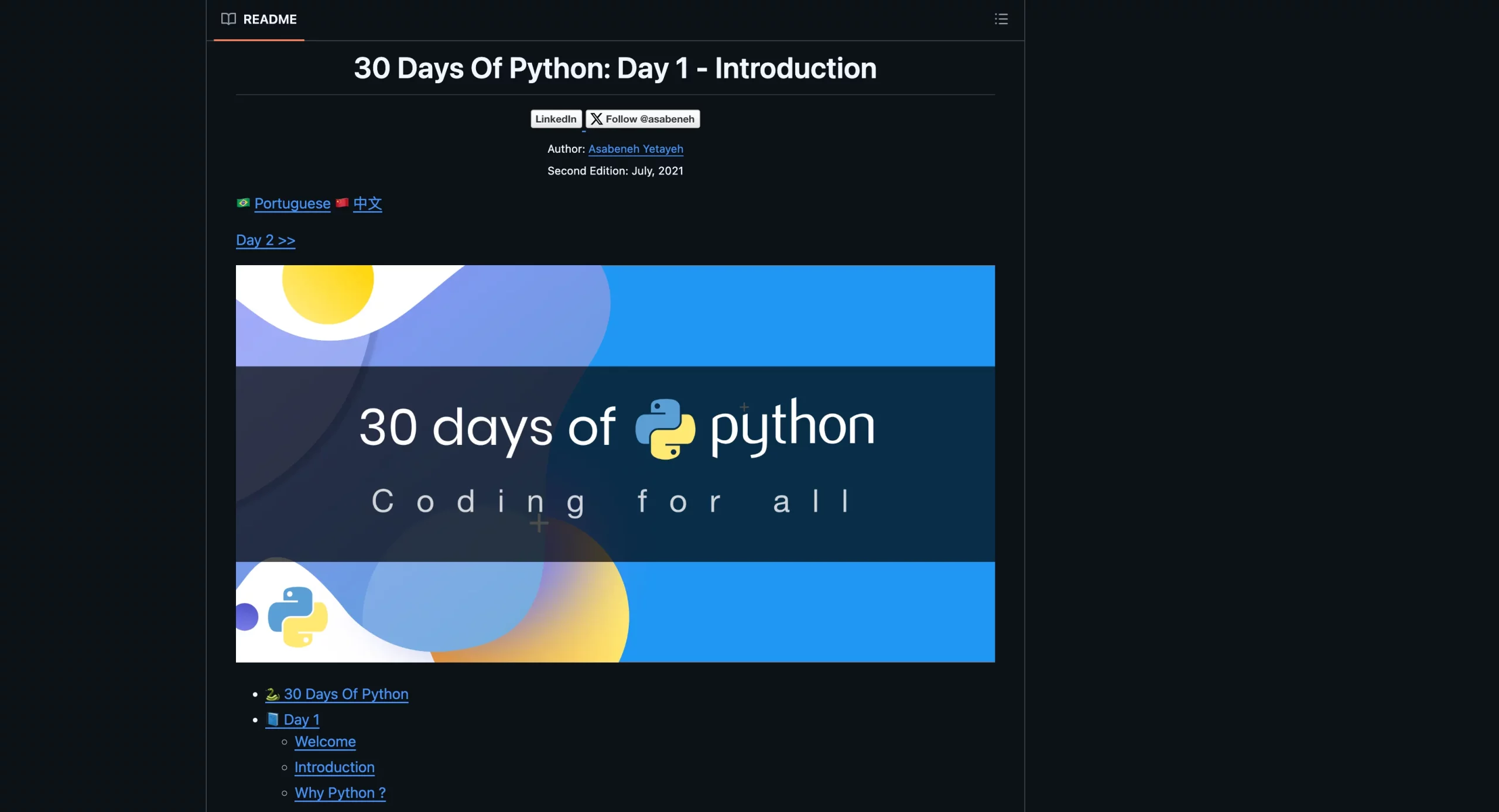 30 Days of Python GitHub