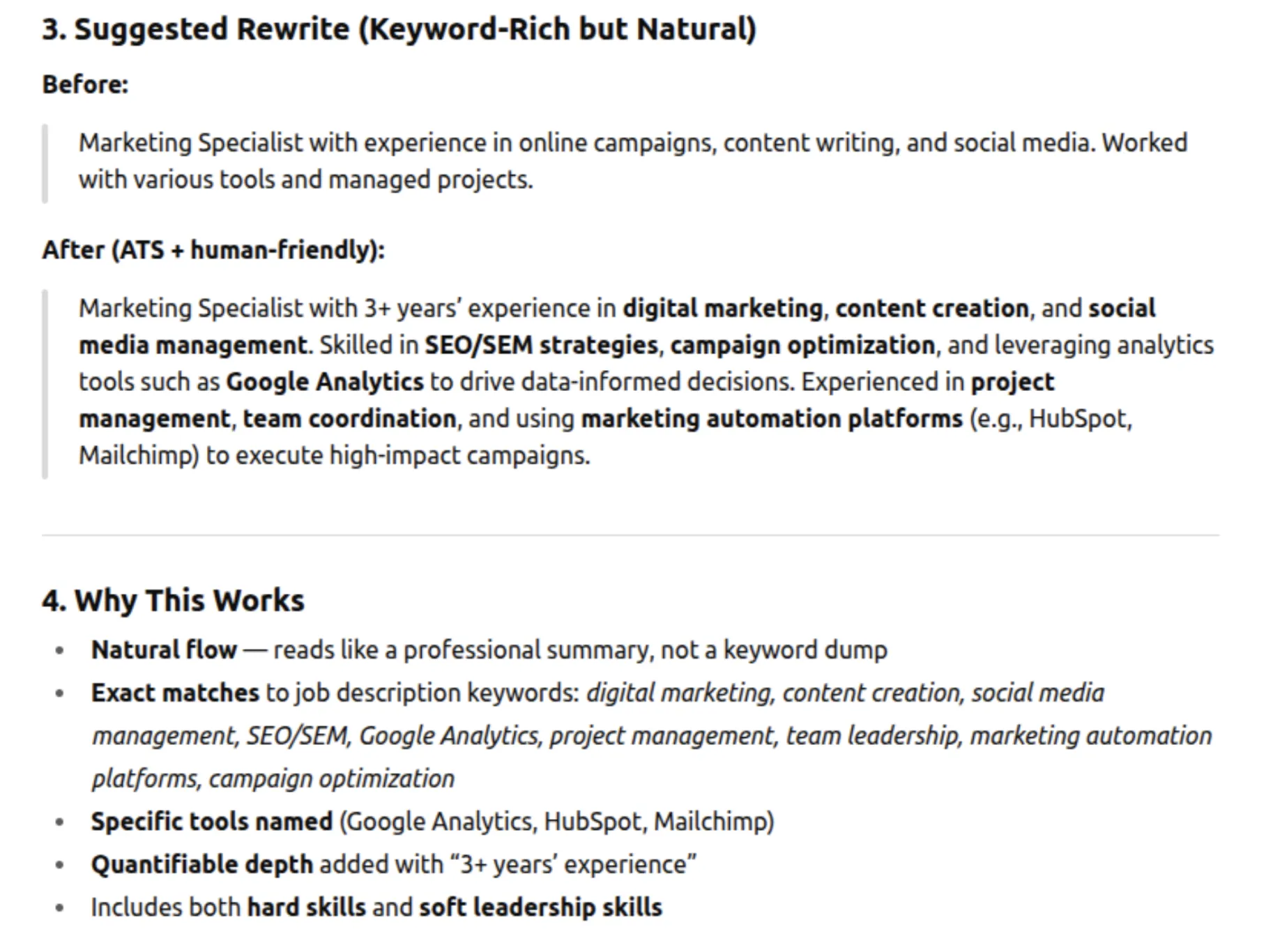 ChatGPT Prompt for resume
