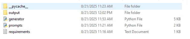 Directory contents