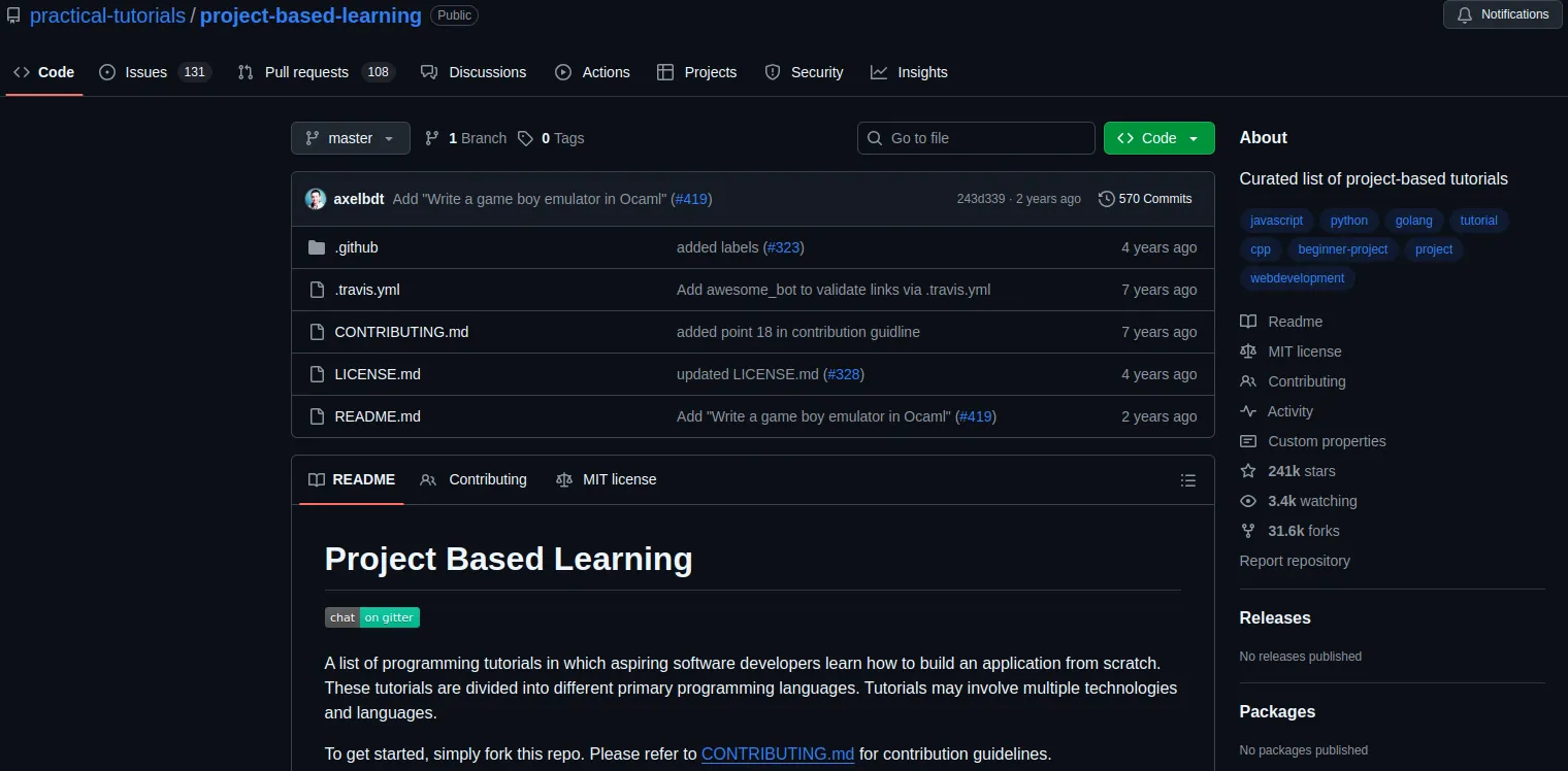 Project Based Learning GitHub