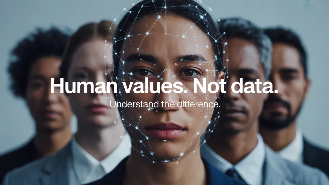Distinction between human values and data